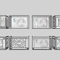 Multiple Fence Design Options Featuring Grid Structures And Varied Styles 3d model