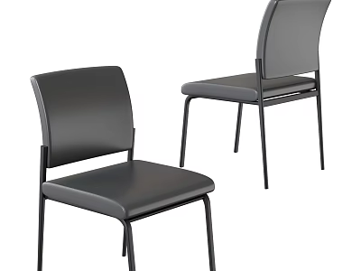 Office Interior Featuring Black Office Chairs With Backrest Seat And Metal Legs 3d model