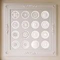 Decorative Ceiling Medallions With Ornate Circular Patterns In White Framed Design 3d model