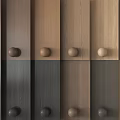 Modern Wall Paneling With Various Wood Grain Colors And Decorative Knobs 3d model