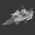 Advanced Sci Fi Spaceship With Red And Black Design Flying Above Clouds