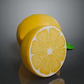 Vibrant Fresh Whole And Sliced Lemons With Green Leaf On Dark Background