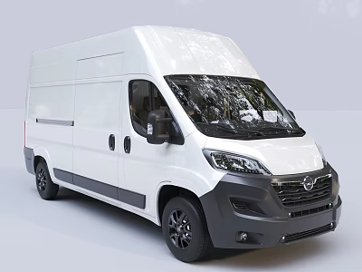 White Commercial Van With Modern Exterior Design And Black Wheels 3d model