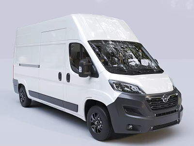 modern white wagon box cargo van 3d model