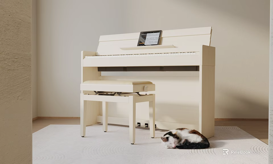 Creative Studio Featuring Musical Instruments And Art Painting Supplies 3d model 
