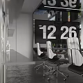 Modern Conference Room Interior Design With Large Table Comfortable Chairs And Digital Display Screen