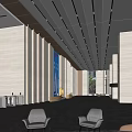 Modern Company Lobby Front Desk Lobby 3d model