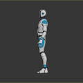 Modern Humanoid Robot Character With White And Blue Futuristic Design Features 3d model