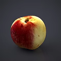 Juicy Ripe Peach with Red and Yellow Blush Smooth Surface on Dark Background