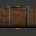 Wooden Storage Chest Furniture With Metal Straps Lock And Wooden Surface