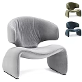 Modern Navy Blue Velvet Lounge Chair With Curved Design And Gold Legs For Comfortable Seating