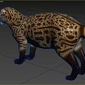 Realistic Reptile Model With Leopard Like Spots In Standing Posture On Grassland Background