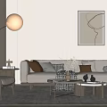 Nordic Sofa Coffee Table Combination 3d model