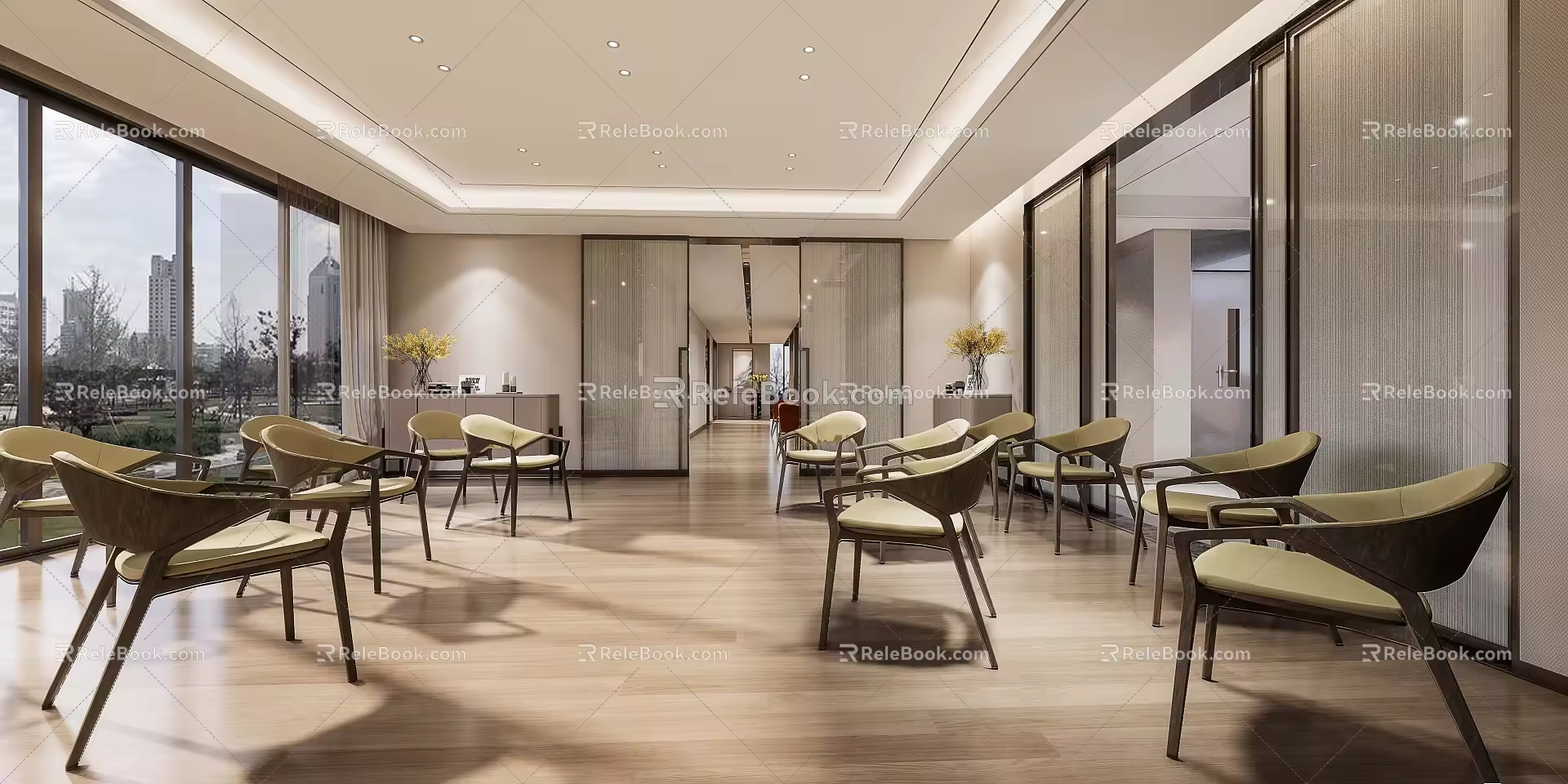 Modern reception area Vocal exchange area 3d model
