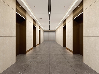 Modern Elevator Hall Corridor 3d model