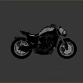 Modern Black and White Motorcycle With Streamlined Design Round Headlight And Alloy Wheels