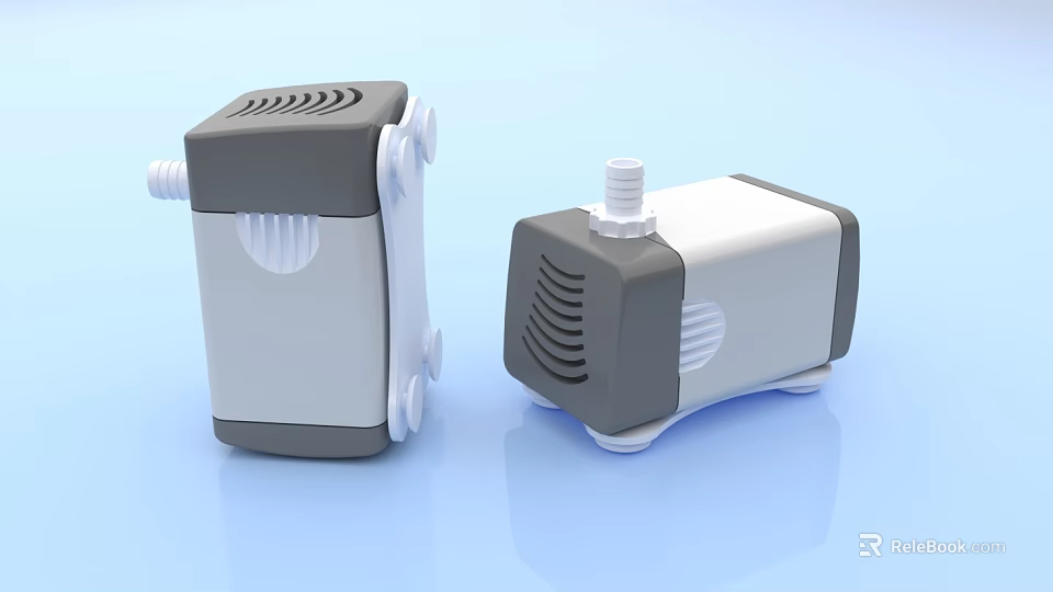 Industrial Pumps With Modern Gray White Black Design And Efficient Cooling Vents 3d model 