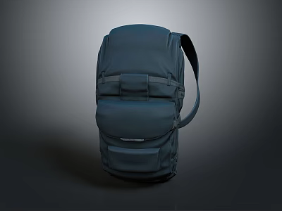 Navy Blue Modern Backpack With Multi Functional Pockets And Adjustable Straps 3d model