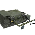 Green Rugged Electronic Device With Multiple Interfaces Cables And Antenna