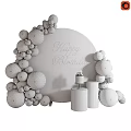 Elegant Birthday Decorations With Pink White Balloon Arch Gold Happy Birthday Lettering And Cake