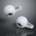 Modern White Wireless Earbuds With Gray Details And Ergonomic Design 3d model
