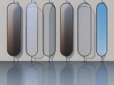 Modern Swing Doors With Various Glass Textures And Color Designs For Interior Spaces 3d model