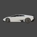White Sports Car With Sleek Aerodynamic Body And Black Wheels Design