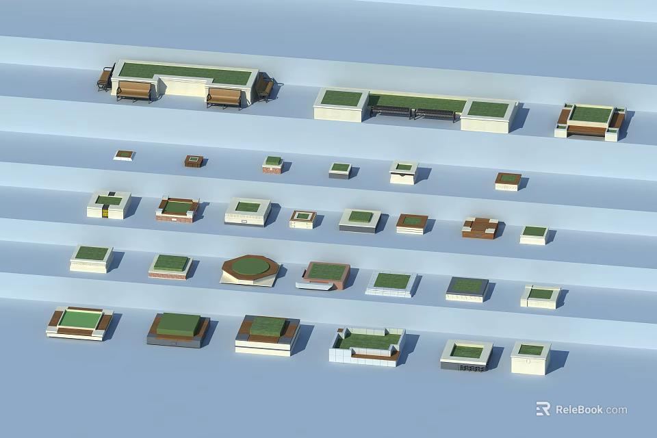 Various Tree Pit Designs for Urban Landscaping with Different Shapes and Structures 3d model