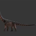 Detailed Sauropod Dinosaur Model With Long Neck Striped Skin And Tail