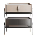Minimalist Modern Leather Nightstand With Drawer Black Frame And Gold Legs Design