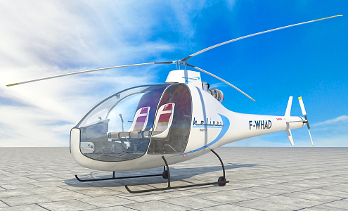 modern helicopter passenger helicopter 3d model