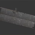 Metal Platform Structure With Hanging Chain Cage And Support Brackets