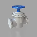 Durable Industrial Silver Valve With Blue Handwheel And Flange Connections