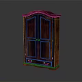 Classic Dark Wooden Wardrobe Furniture With Double Doors And Bottom Drawers Design