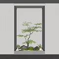Modern interior landscape sketch maple landscape tree pile 3d model