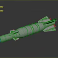 Silver Military Missile Weapon With Fins Nose Cone And Metallic Surface