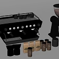 Stainless Steel Espresso Machine And Coffee Grinder With Coffee Bags