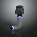 Automotive Flexible Hose Component Gray Body Blue Stripes and Black Mesh Top