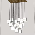 Modern White Marble Geometric Hanging Chandelier for Contemporary Home Interior Design