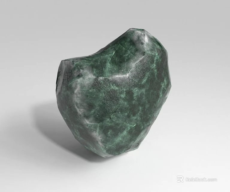 Unique Green Textured Rockery Rock With Natural Shape For Garden Landscape Decoration 3d model 