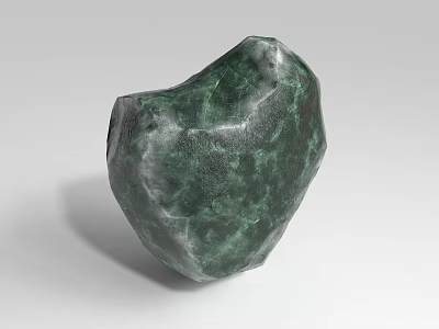 Unique Green Textured Rockery Rock With Natural Shape For Garden Landscape Decoration 3d model