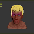 3D Human Head Model With Short Brown Hair Neutral Facial Expression Neck And Gray Background