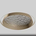 Modern Circular Ceiling Design With Textured Surface And Illuminated Frame