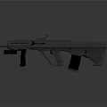 Futuristic Tactical Rifle With Sleek Metal Design And Tactical Scope Attachment