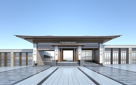 new chinese style gate 3d model