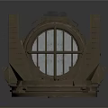 Three Brown Industrial Mechanical Equipment Units With Grille Design And Base Structure