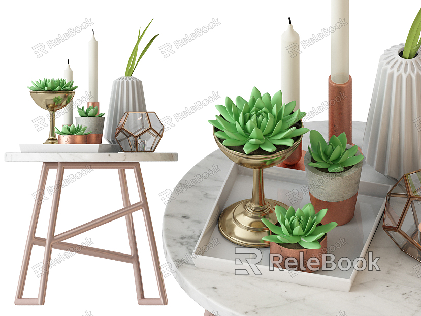 Modern potted plant decoration combination model