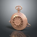 Golden Vintage Pocket Watch With Intricate Gear Design And Classic Mechanical Details