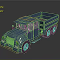 Blue Retro Truck With Open Cargo Bed Chrome Details And Shiny Wheels