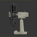 Efficient Tabletop Air Conditioner Fan With Metal Grill And White Base
